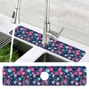 Modern Blue and Pink Floral Sink Faucet Absorbing Mat Sink