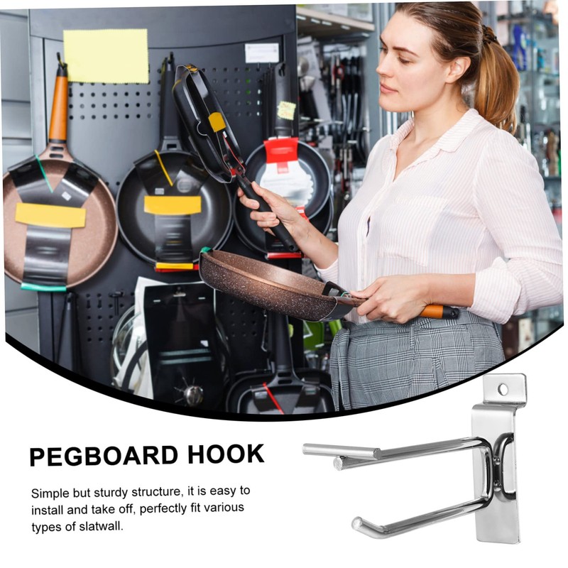 Mobestech Heavy Duty Iron Hooks 10 Pcs Garage Slatboard Hooks