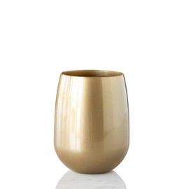 Hester & Cook 12 oz Stemless Wine Glass - Unbreakable Wine Cup for Hot and Cold Drinks Made in USA - (Gold)