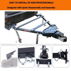 Tow Bar,Adjustable Towing Bar Bumper Mount 5000lb w/ 2X Chains,Universal Towing Bar 5000 LBS Towing Capacity,Coupler Fits 2-Inch Ball Hitch,Fit Tow Bars for Jeeps, Trucks, SUVs, RVs, Boat, Trailers