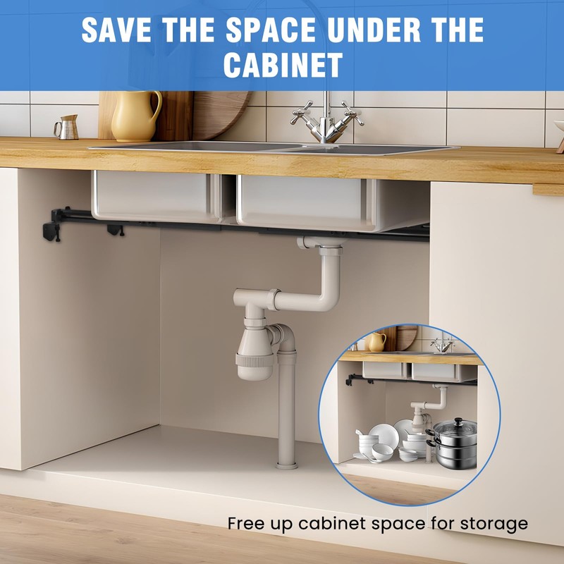 Undermount Sink Brackets Heavy-Duty - Adjustable 27.5-39.4 Inches, Rust-Resistant Zinc