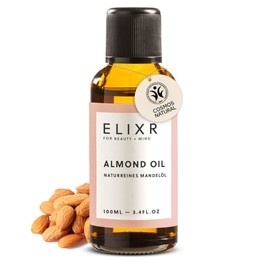 ELIXR Almond Oil 100 ml I Natural Almond Oil for Cosmetics I Base Oil for Baby, Skin and Hair I Certified Natural Cosmetics I Almond Oil, Almond Oil Skin