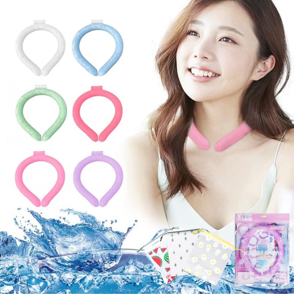 Cool Ring Neck Cooler, 28°C, Sweat Free, Instant Cooling Sensation [2023 Heat Stroke Prevention, Storage Bag Included, Japanese Company] Ice Pack, Ice Neck Ring, Prevents Slipping, Kids, Cold Sensation, Cooling Goods, Neck Cooling, Cooling, Long Lasting,