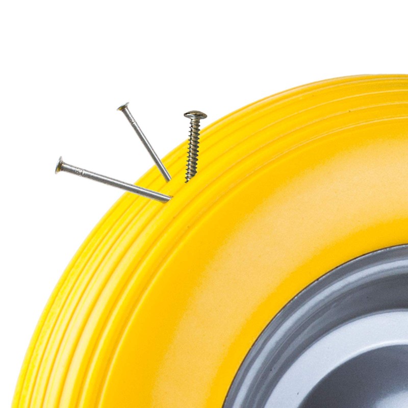 Grafner Wheelbarrow Wheel Puncture-proof Solid Rubber, 4.80/4.00-8, Diameter 390 mm,