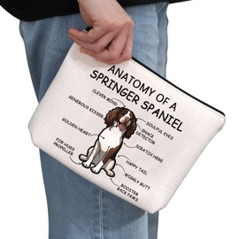 Springer Spaniel Dog Lover Gift Anatomy of a Springer Spaniel Makeup Bag Springer Spaniel Dog Mum Cosmetic Bag Springer Spaniel Owner Gift Springer Spaniel White, Springer Spaniel White