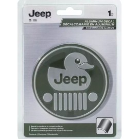 Chroma New JEEP Duck Logo Car Truck Aluminum Decal Embossed Emblem and 2pc Sticker Set
