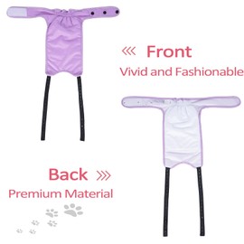 Washable Female Dog Diapers, Reusable Doggies Diapers and Puppies Dogs Heat Panties for Gril & Boy Dogs Periods (Medium (Pack of 3), Gray Pink Purple)