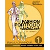 Fashion Portfolio Sketchbook 1: Standard figure drawing templates. Style Sabrina