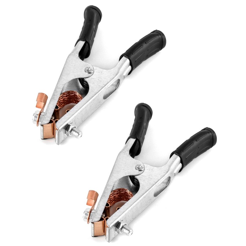 QWORK Welding Ground Clamp, 2 Pack 500AElectroplated Ground Clamp Copper