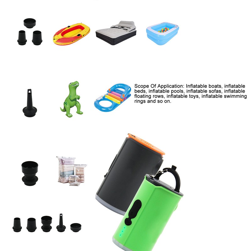 Mini Air Pump Illuminated USB Rechargeable Portable with 5 Air