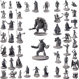 Path Gaming 50 Unique Miniatures Fantasy Tabletop RPG Figures for Dungeons and Dragons, Pathfinder Roleplaying Games, Bulk Unpainted, Great for D&D