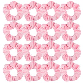 WHAVEL Pink Scrunchies, Pink Party Favors Hair Scrunchies Velvet Scrunchy Hair Ties Valentines Galentines Day,16 Pieces