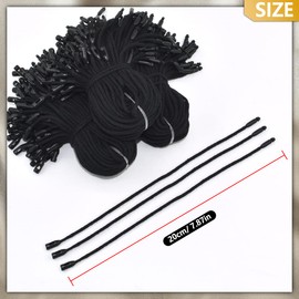 300Pcs 7.6inch Cotton Gift Clothing Price Tag String Hang Tag String Hanging Rope Snap Lock Pin Loop Fastener Hook Ties Fast to Attach for Clothes Tags Shoes Snap Lock Luggage Label