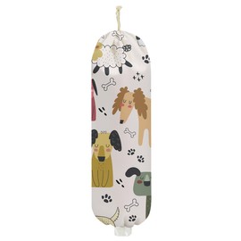 Dog Plastic Bag Holder 22.5x9 Inch, Wall Mount Plastic Bag Holders for Grocery Bags, Bone Reusable Grocery Bags Storage Dispenser for Home Kitchen Pantry Decor, Dog Lovers Gifts for Women Mom Friend