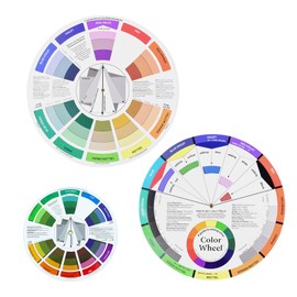 CIOUYAOS 3pcs Colour Wheel, Colour Wheel Pocket Colour Wheel Creative Diameter Colour Mixing Guides, Waterproof Colour Wheel Art Teaching Aid for Makeup Blending Board Chart