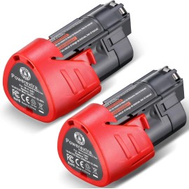 Powerextra 3.0Ah 12V Lithium Battery For Milwaukee M12 48-11-2411 48-11-2420 12Volt Battery - 2x3.0AH battery