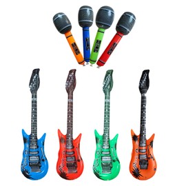 YOFANUP Inflatable Instruments Set, Inflatable Musical Instrument, Inflatable Guitar Microphone, Rock and Roll Musical Instruments Props For Music Party Decorations (Big Size)