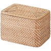 Mujin Ryohin Overlapping Rattan Rectangular Box with Lid (V) Approx.