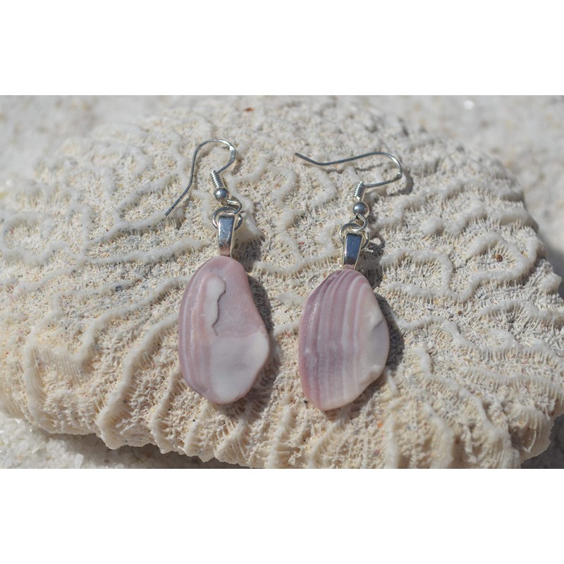Pretty Wampum Sea Shell Earrings