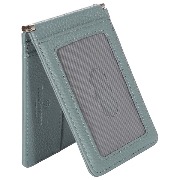 Blue Cynthia Commuter Pass Case, Genuine Leather, Men's, Bifold, Thin,