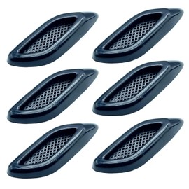 shymie 3 Row Dummy Duct Car Rear Dummy Duct Fender Side Hood Car Garnish Protection Sticker Left and Right Set 6pcs Black