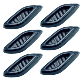 shymie 3 Row Dummy Duct Car Rear Dummy Duct Fender Side Hood Car Garnish Protection Sticker Left and Right Set 6pcs Black