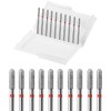 10pcs Safety Round Barrel Cuticle Drill Bits, Carbide Diamond Nail