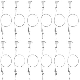12-Piece Picture Rail Hanging Kit | 79" Adjustable Cables & Hooks | 66lb Stainless Steel Gallery System for Wall Art, Exhibitions & Home Displays