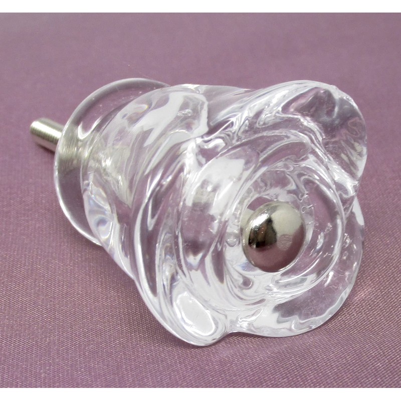 Rose Shape Glass Cabinet and Furniture Knob Pulls in Several
