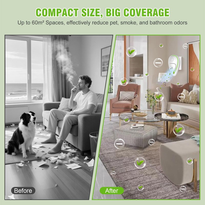 2 Pack Plug in Air Purifier, Plug In Negative Ion