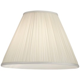 Beige Mushroom Pleated Large Empire Lamp Shade 7" Top x 16" Bottom x 12" Slant x 11.25" High (Spider) Replacement with Harp and Finial - Springcrest