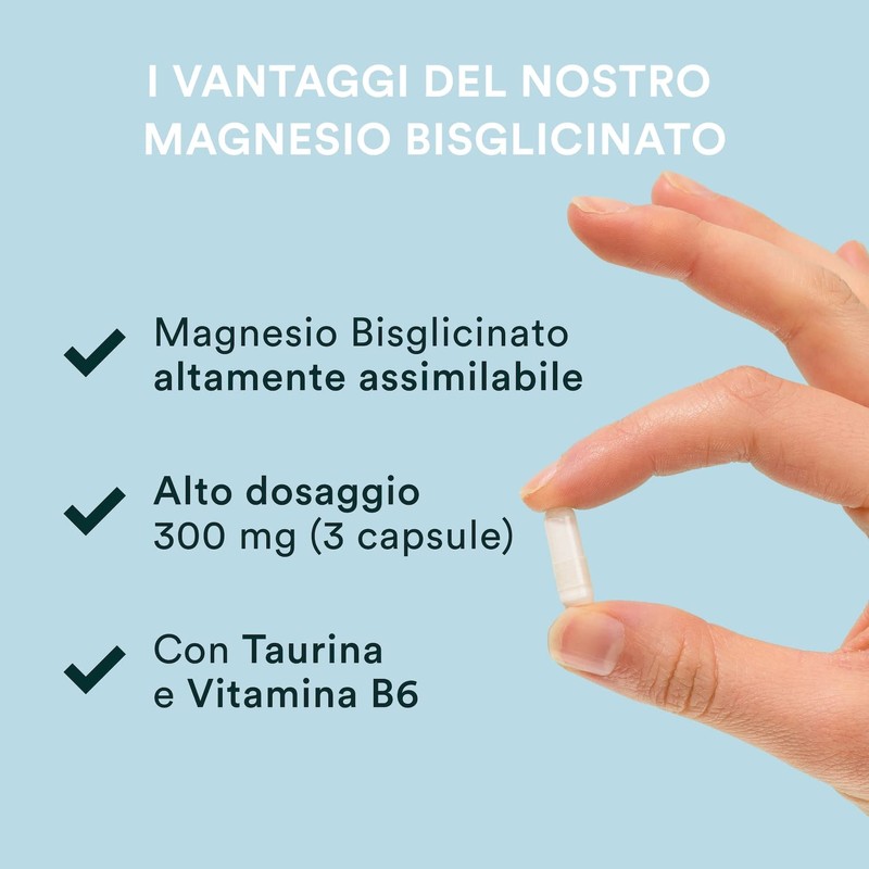 NOVOMA Magnesio Completo, Magnesio Bisglicinato Con Taurina e Vitamina B6,