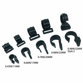 20PCS Plastic C Clamp for Camping Awning Tent Poles of 11mm/17mm/20mm/25mm Black Clip to Fix Tent Cover Screen for Width of Webbing Strap Less Than 19mm/20mm/21mm/25mm