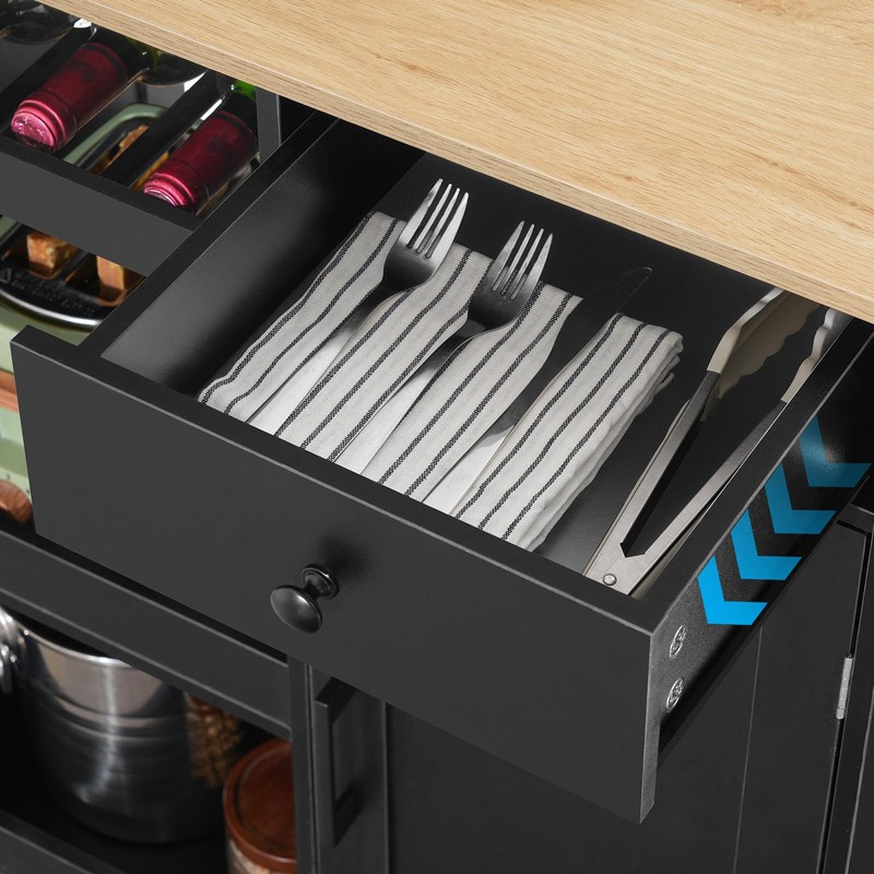 MAHANCRIS Kitchen Island with Power Outlet, Kitchen Storage Island with