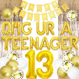 LaVenty Gold 13 Year Old Girl Birthday Decorations Teenager Birthday Decorations Omg Your A Teenager Decorations Happy 13th Birthday Decorations Girl Teen Birthday Decorations