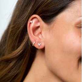 Upeilxd Gold Earrings for Women Trendy 14K Gold Plated Earrings jewellery Set Dainty Sterling Silver Stud Earrings Small Huggie Gold Hoop Earring Set Everyday Ear Cartilage Earring Gold Jewelry Women.