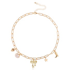 Mikovivi Coastal Cowgirl Necklace, Pendant Necklace Charm Necklace Gold Chunky Necklace Chain Jewelry for Women