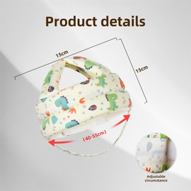 JUNUNDJING Baby Head Protection, Anti-Collision Baby Helmet, Head Protection, Baby Helmet, Baby Head Protector, for 6 to 36 Months Baby, Small Orange Dinosaur