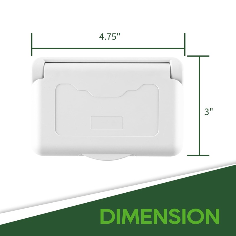 RVGUARD RV Spring-Loaded Weatherproof Receptacle Cover in White (Receptacle Included)