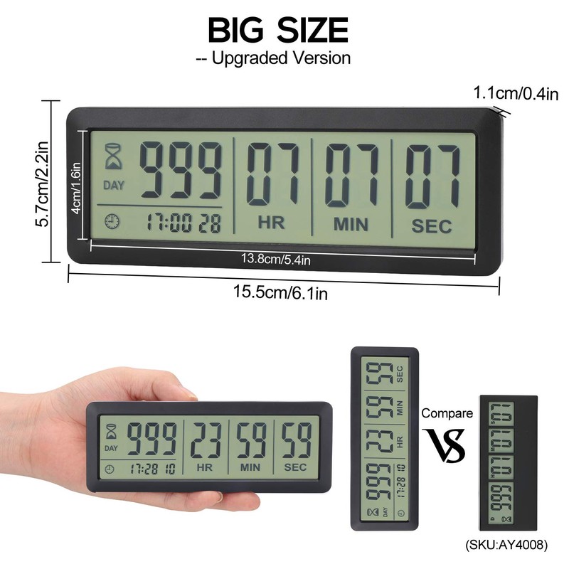 A AIMILAR Digital Countdown Days Timer - AY4053-Black Upgraded Big