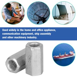 10PCS M6 Hex Sleeve Nuts, Long Rod Nut Hex Hexagonal Sleeve Nut Standoff Zinc Plated Carbon Steel Standoff Fasteners for Industrial, Machinery (M6*18)