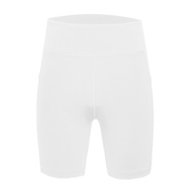 DEVOROPA Girls 5" Spandex Volleyball Shorts Stretch Youth Athletic Gymnastics Shorts Kid Yoga Dance Compression Shorts Pocket White X-Large