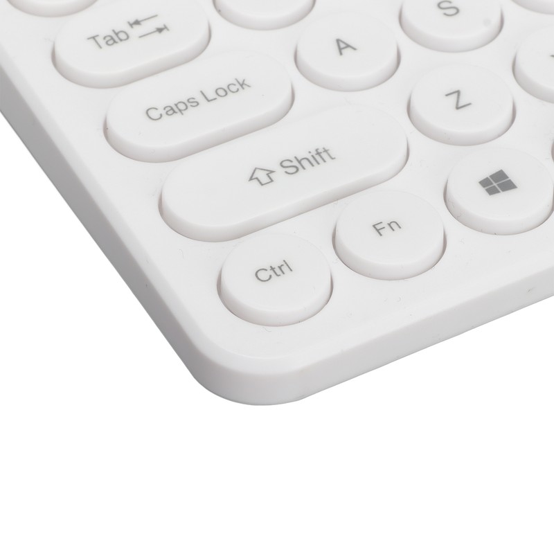 Keyboard Mouse Combo 2.4G Wireless Round Keycaps Ergonomic Design Silent