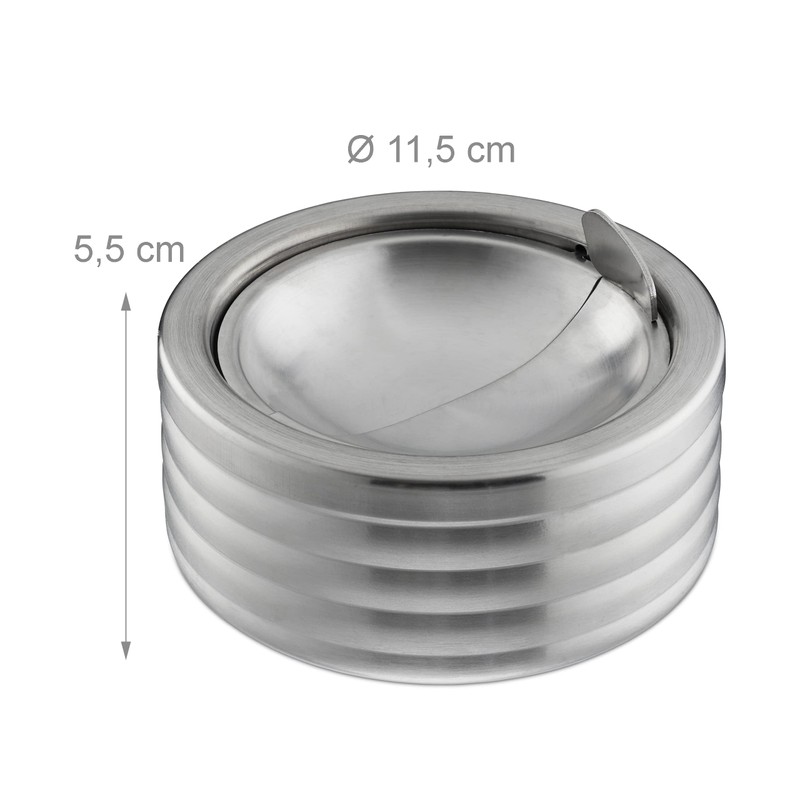 2 x Wind Ashtray Hinged Lid Outdoor & Indoor Stainless