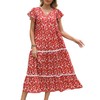 Summer Bohemian Floral Dresses for Women Casual Lace Tiered Long