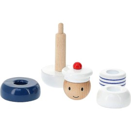 Vilac Sailor Themed Stacking Toy, Develop Fine Motor Skills, Includes 5 Easy To Grasp Wooden Pieces, Multicolored, 12 Months+