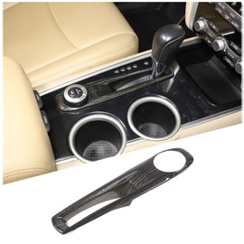 Gear Shift Panel Trim Cover Compatible with Nissan Pathfinder 2013-2018, ABS Plastic Gear Shifter Console Anti-Scratch Frame Cover Accessories -Version without seat heating (black wood grain-B)