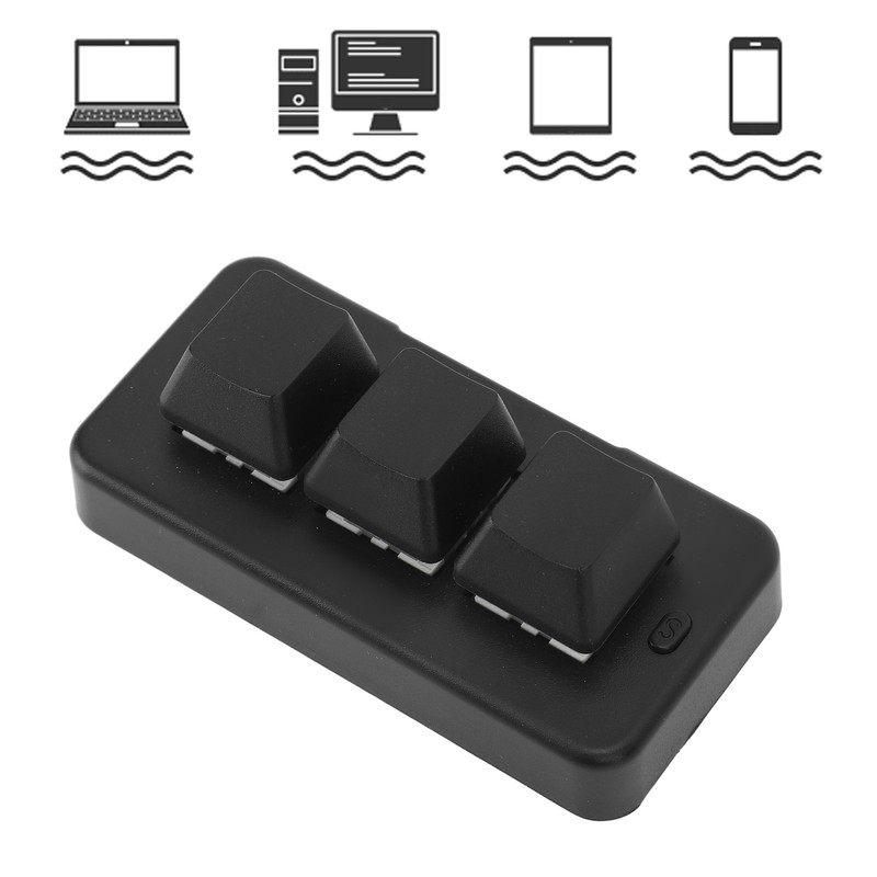 Customize 3 Keys Keyboard Black 3 Keys One Handed Mini