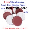 HILDA 3 Inch 30pcs Abrasive Sand Discs Sanding Paper Mix