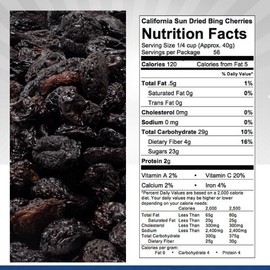 Traina Home Grown California Sun Dried Natural Pitted Cherries - Healthy, Natural, No Added Sugar, Non GMO, Gluten Free, Kosher Certified, Vegan, Dark Red, Value Size (5 lbs)